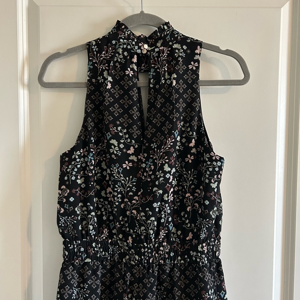 TED Baker Black Marcila Hazel High Neck Wide Leg Floral Jumpsuit - Picture 4 of 9